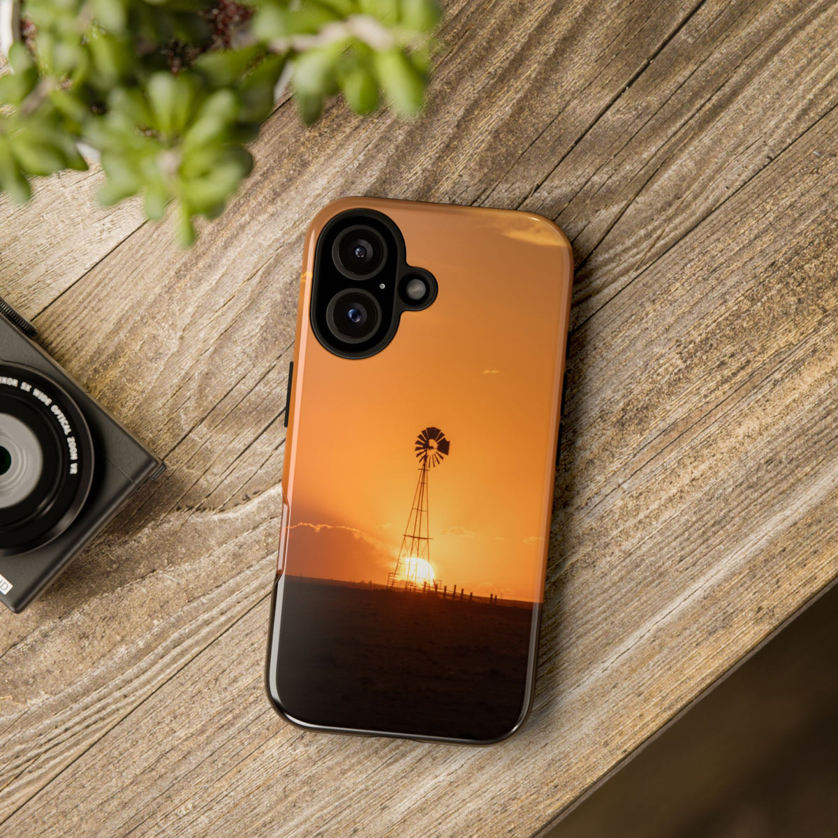Sunset Windmill Phone Case — Rustic Sunset Protective Phone Cover
