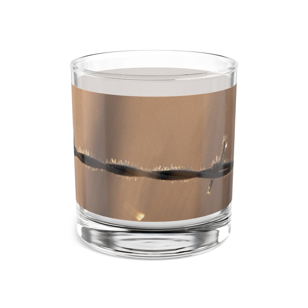 Barbed Wire Rocks Glass — 10oz Whiskey Tumbler with Rustic Western Design