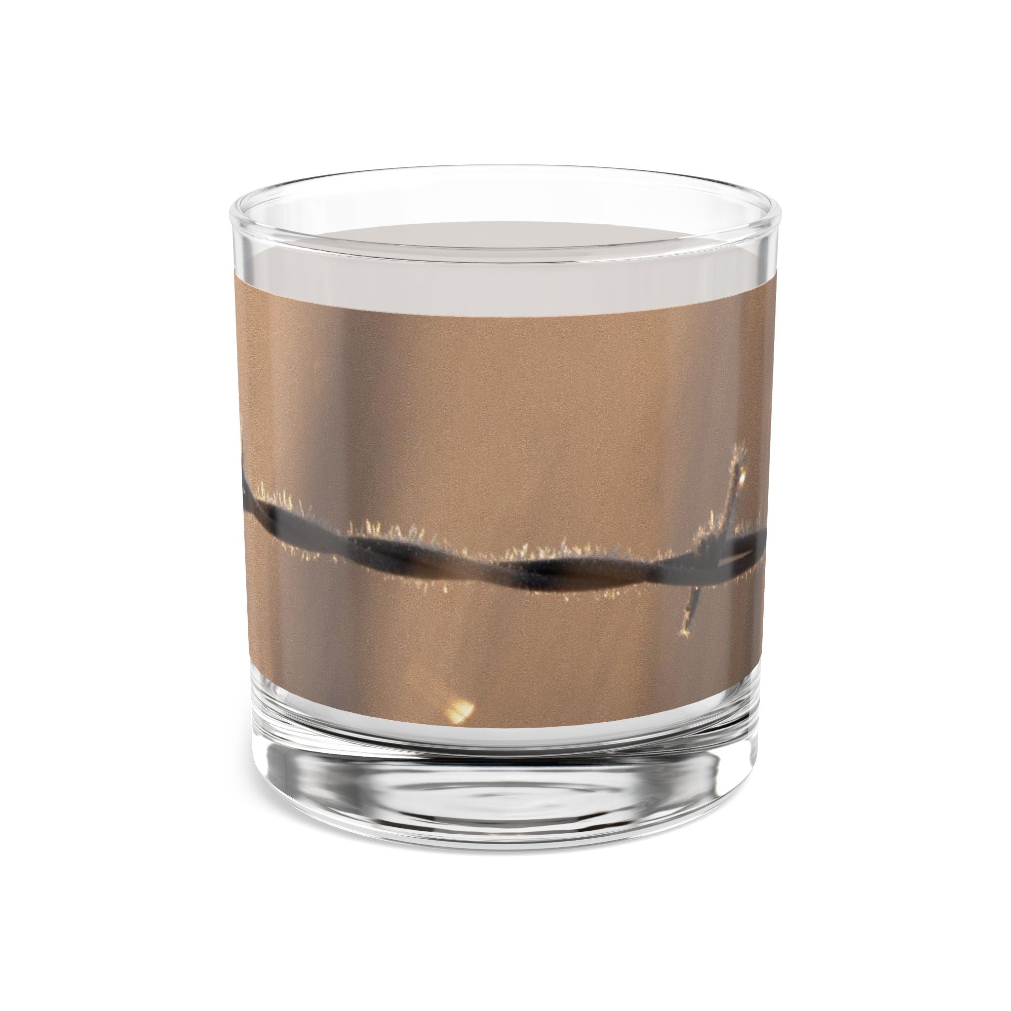 Barbed Wire Rocks Glass — 10oz Whiskey Tumbler with Rustic Western Design