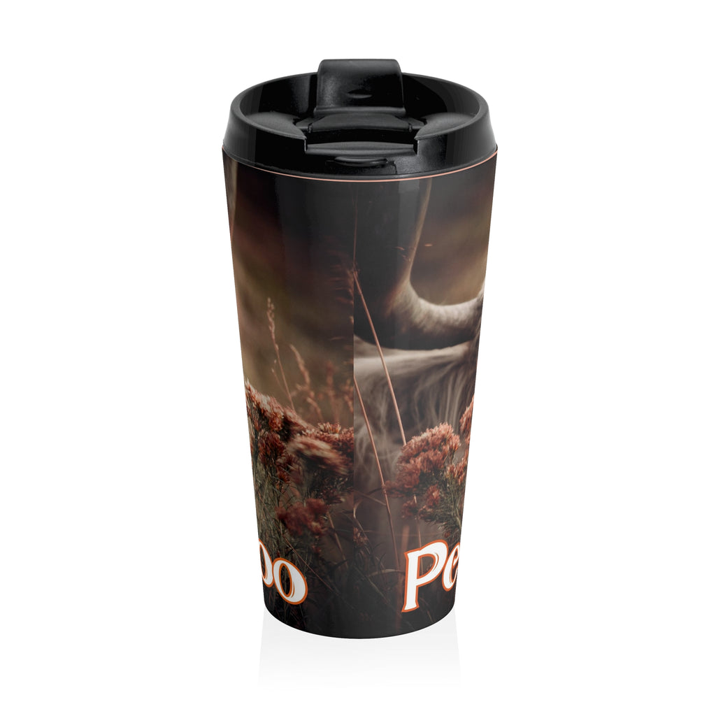 Travel Mug — Cozy Highland Cow Stainless Steel Coffee Tumbler