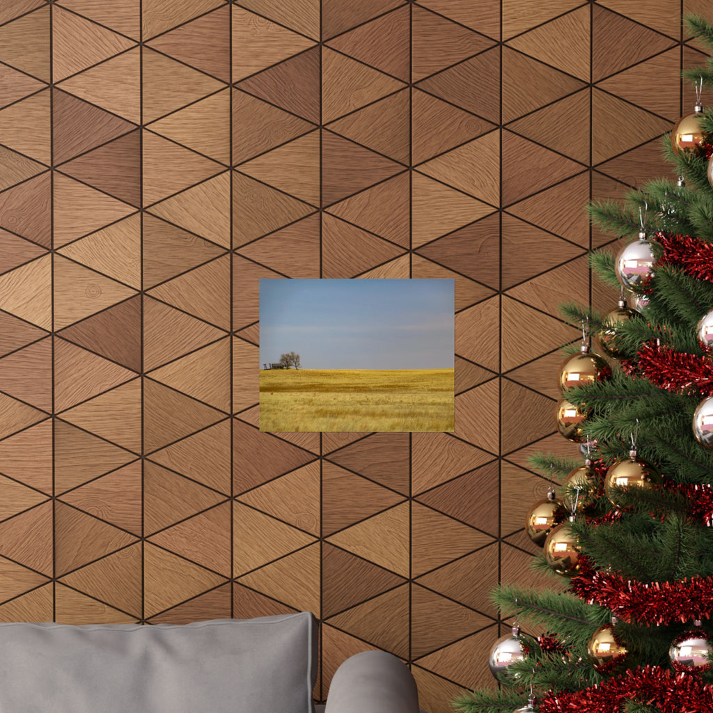 Golden Prairie Landscape Poster — Matte Horizontal Wall Art