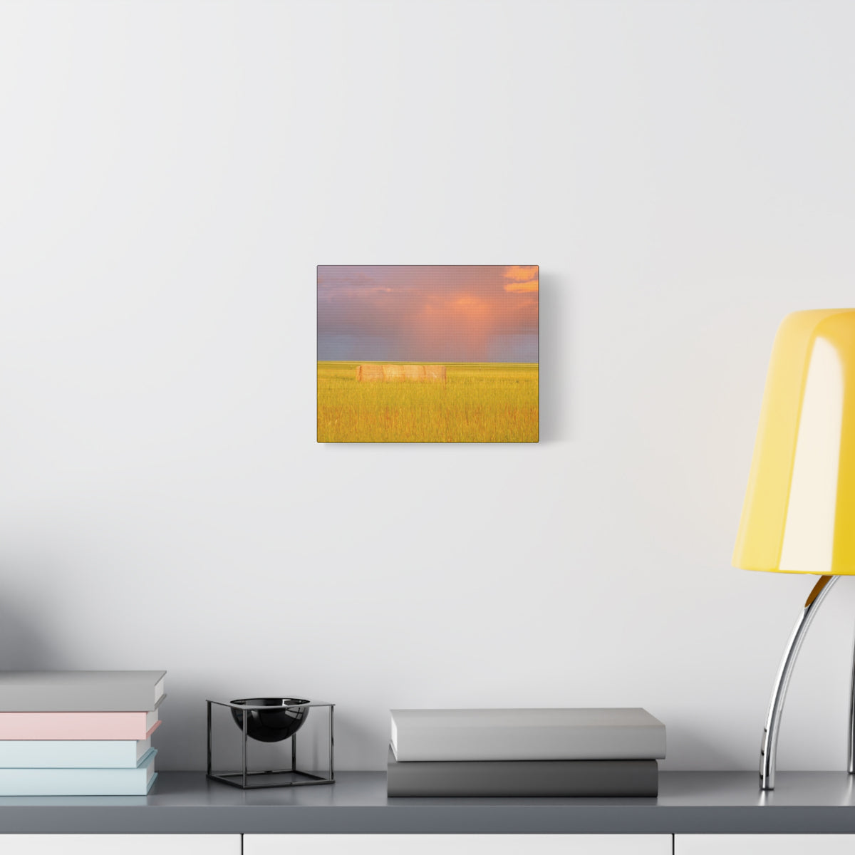 Golden Prairie Hay Bale Canvas | Matte Stretched Wall Art