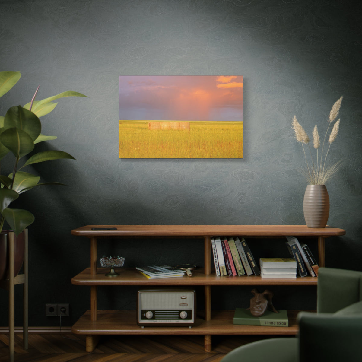 Golden Prairie Hay Bale Canvas | Matte Stretched Wall Art