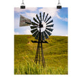 Windmill Field Matte Poster — Rustic Farmhouse Wall Art