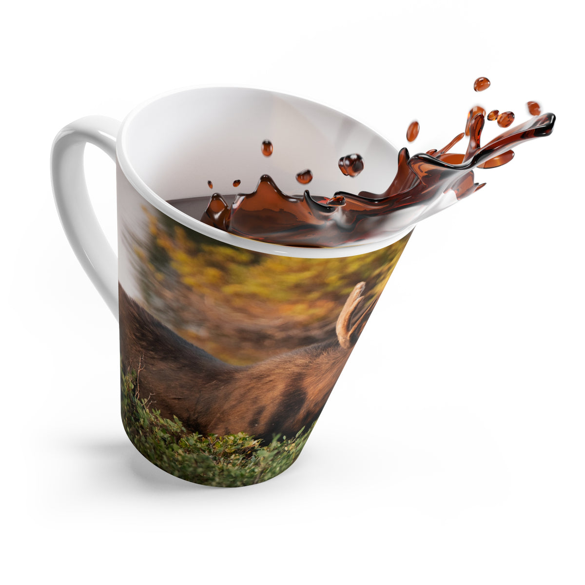 Bull Moose Photo Latte Mug | Wildlife Nature Coffee Cup