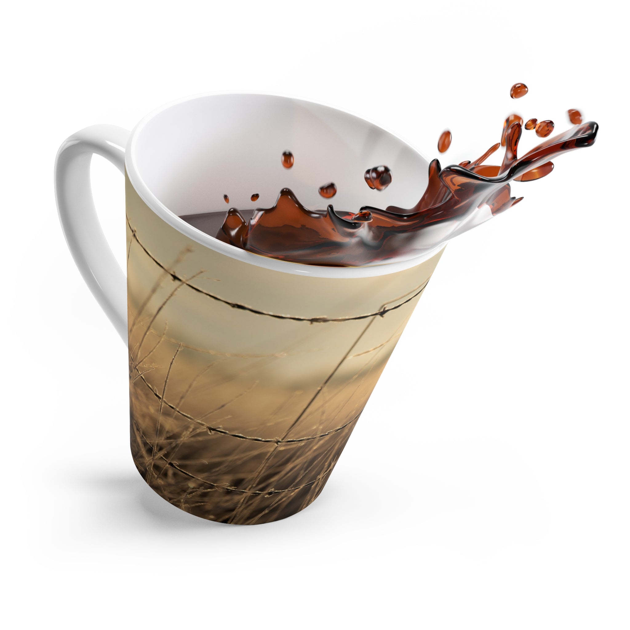 Latte Mug - Western Barbed Wire Design
