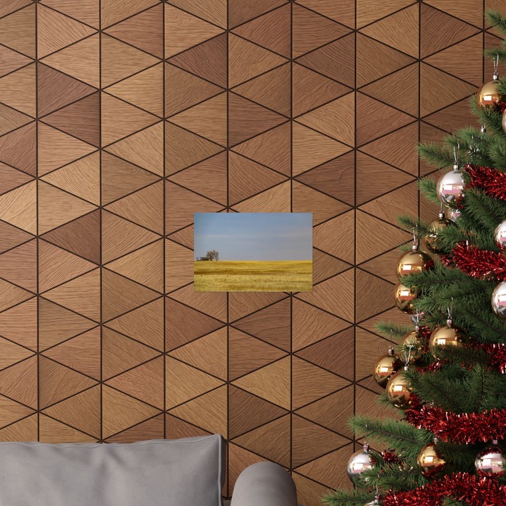 Golden Prairie Landscape Poster — Matte Horizontal Wall Art