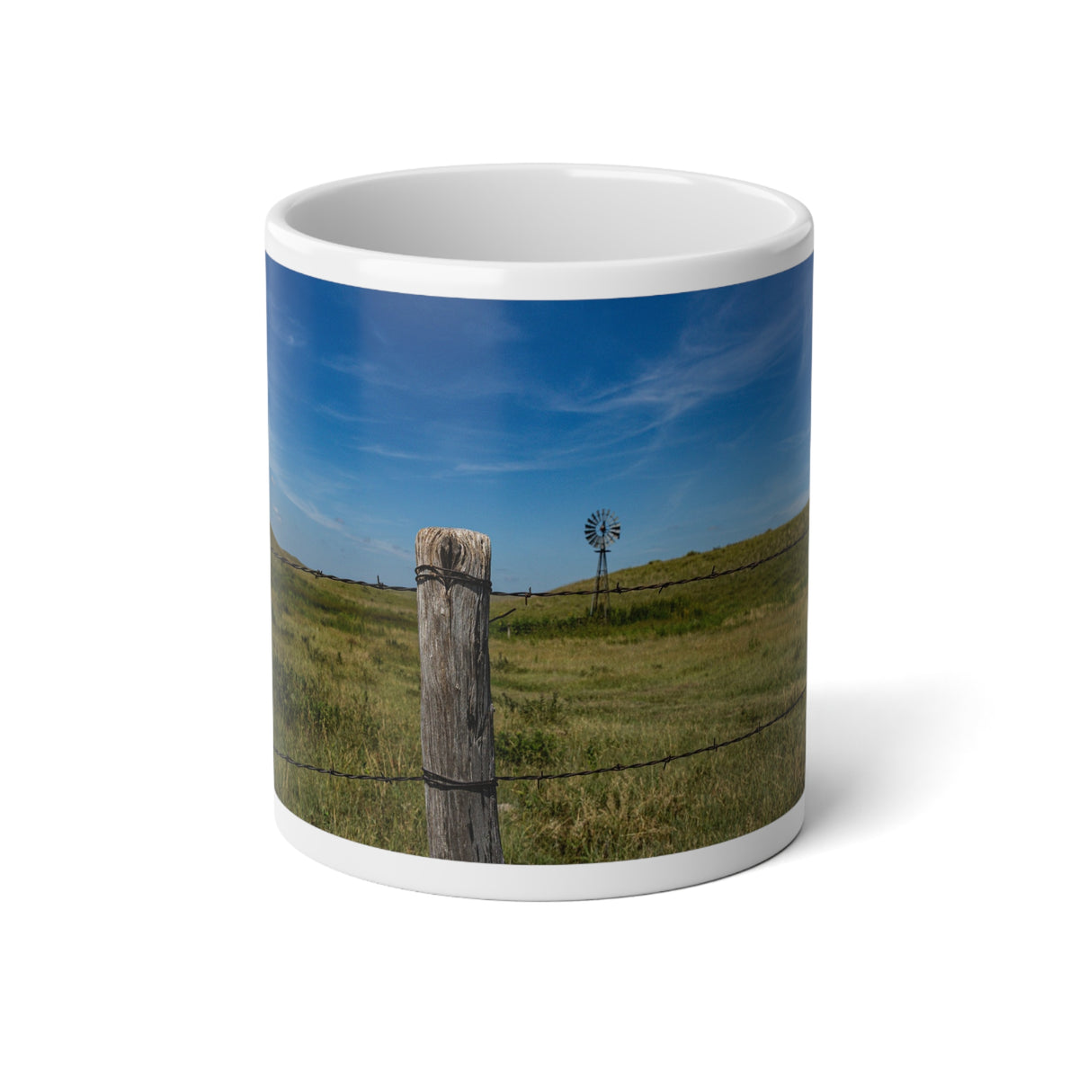 20oz Jumbo Mug — Vintage Prairie Windmill Scenic Photo Coffee Cup