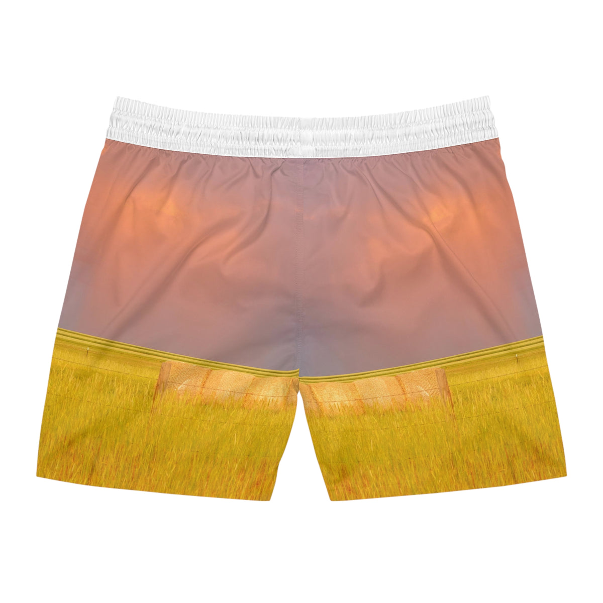 Sunset Prairie Swim Shorts — Men’s Mid-Length Beach Trunks