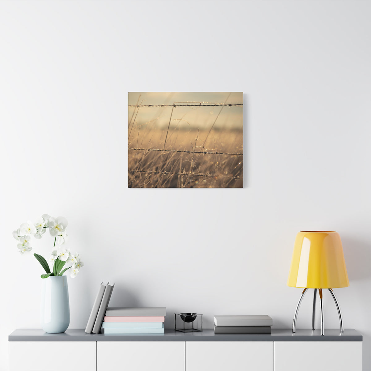 Golden Field Barbed Wire Canvas