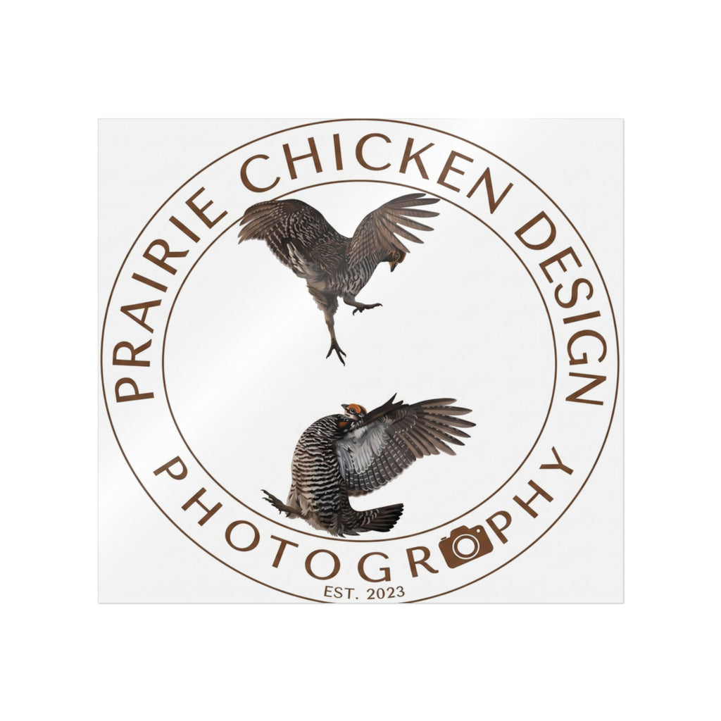 Prairie Chicken Design Photography Sticker — Logo Vinyl Decal (UV DTF)
