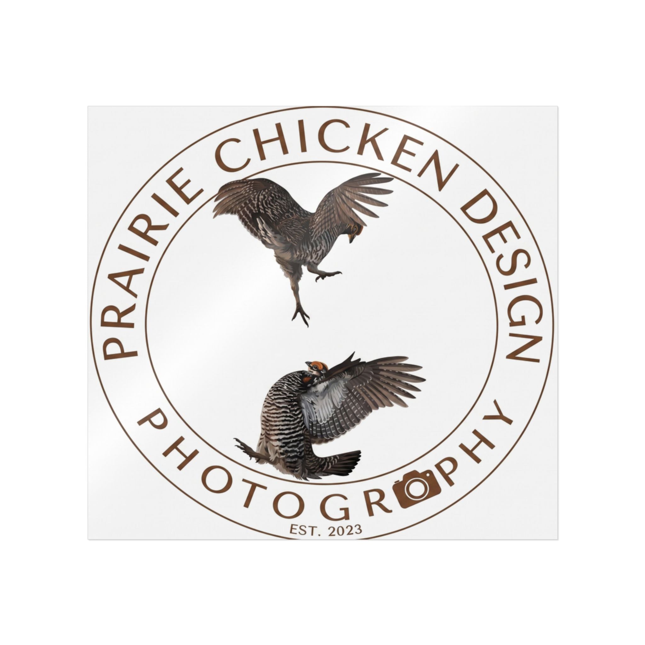 Prairie Chicken Design Photography Sticker — Logo Vinyl Decal (UV DTF)