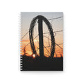 Sunset Barbed Wire Spiral Notebook — Rustic Farm & Country Journal