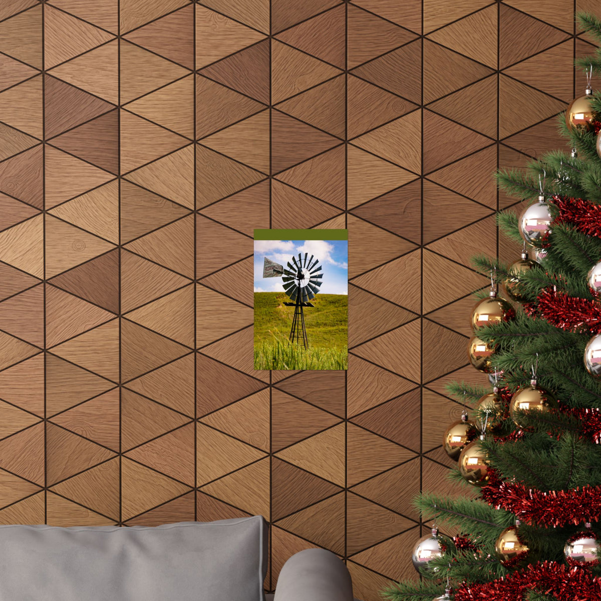 Windmill Field Matte Poster — Rustic Farmhouse Wall Art