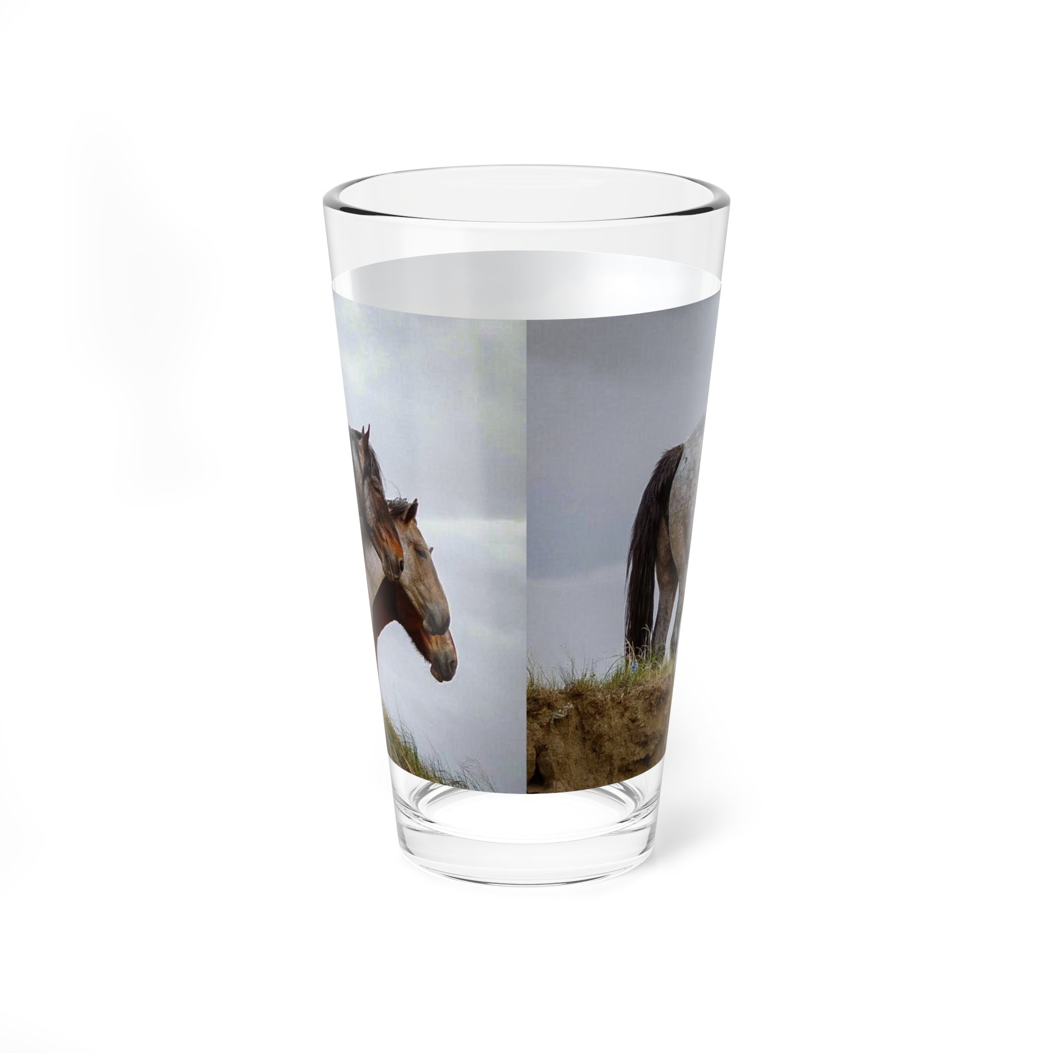 Wild Horses 16oz Mixing Glass — Scenic Mustang Print