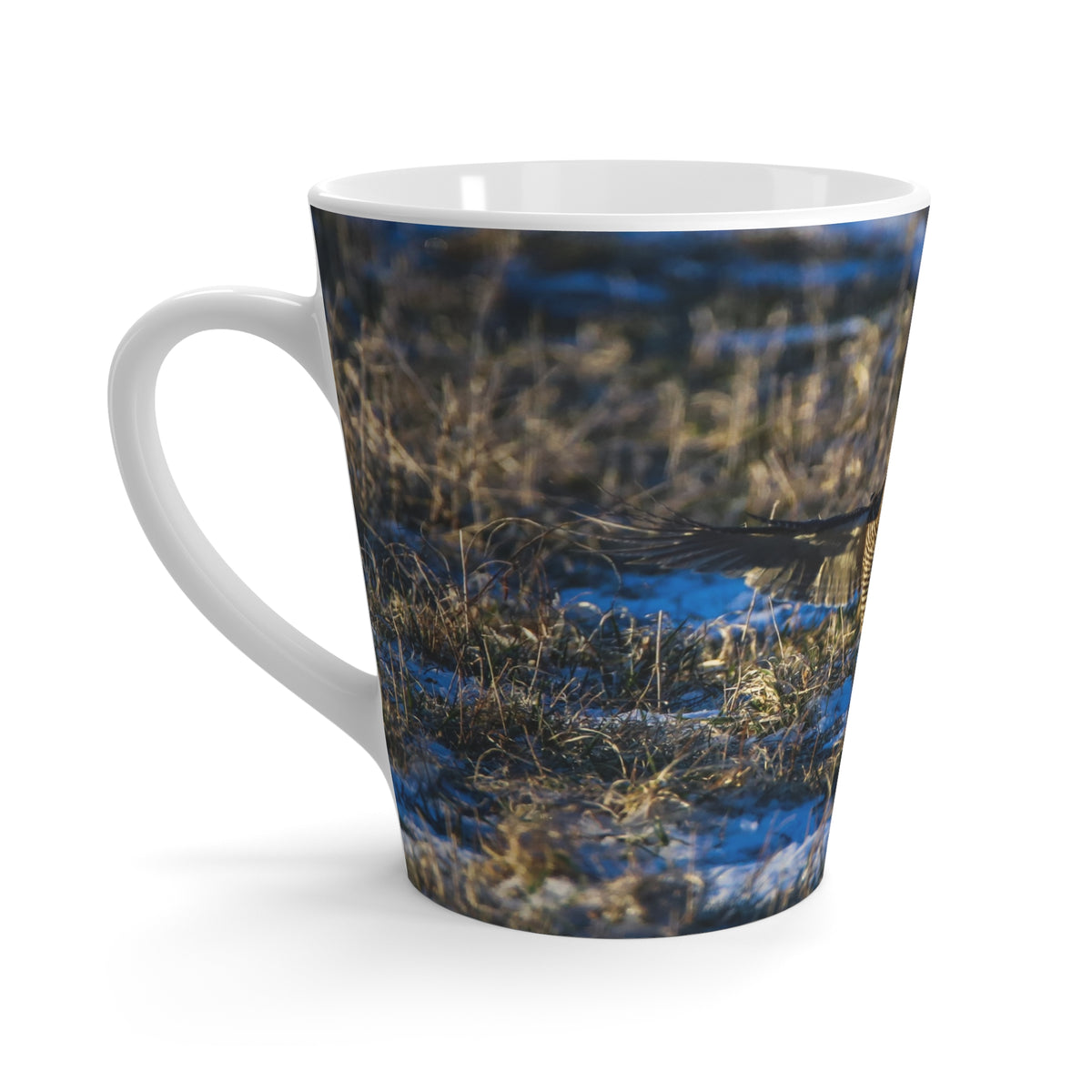 Prairie Chicken Wildlife Photo Latte Mug | Forest Prairie Chicken Scene