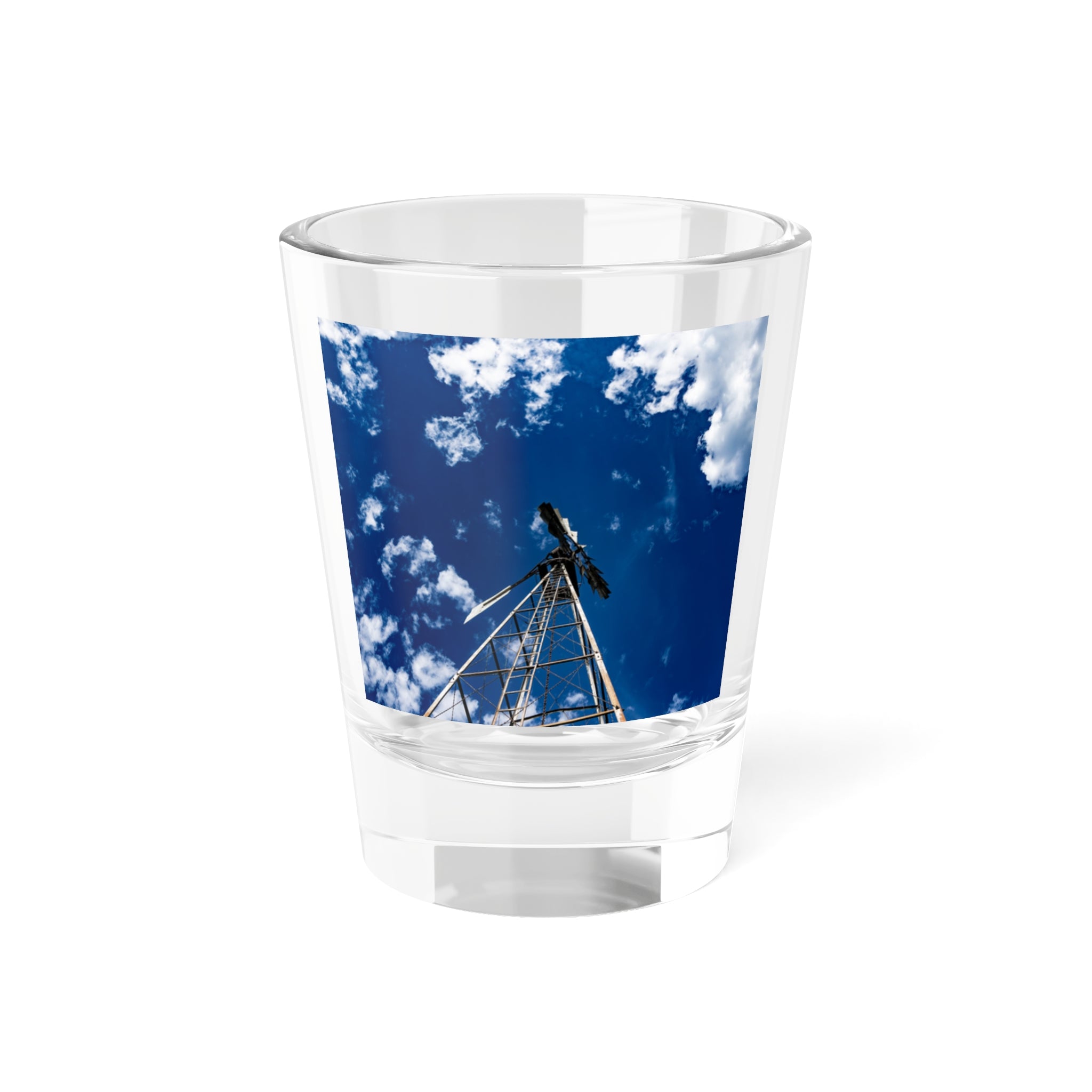Meteorologist Sky Tower Shot Glass — Blue Cloud Photo 1.5oz