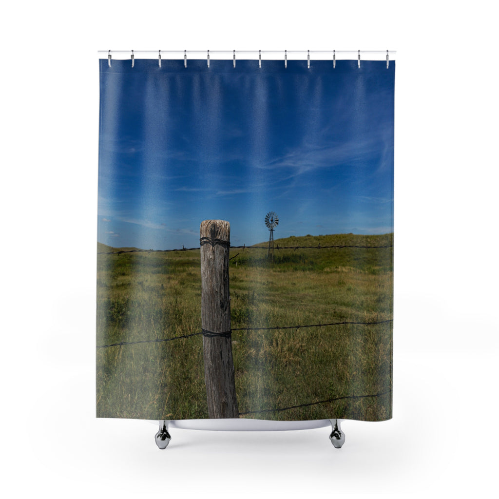 Copy of Sky Tower Shower Curtain — Blue Cloud Photography Bathroom Decor