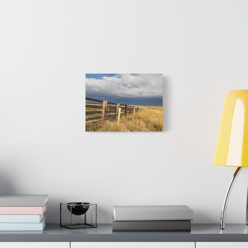 Prairie Fence Landscape Canvas Print — Country Wall Art