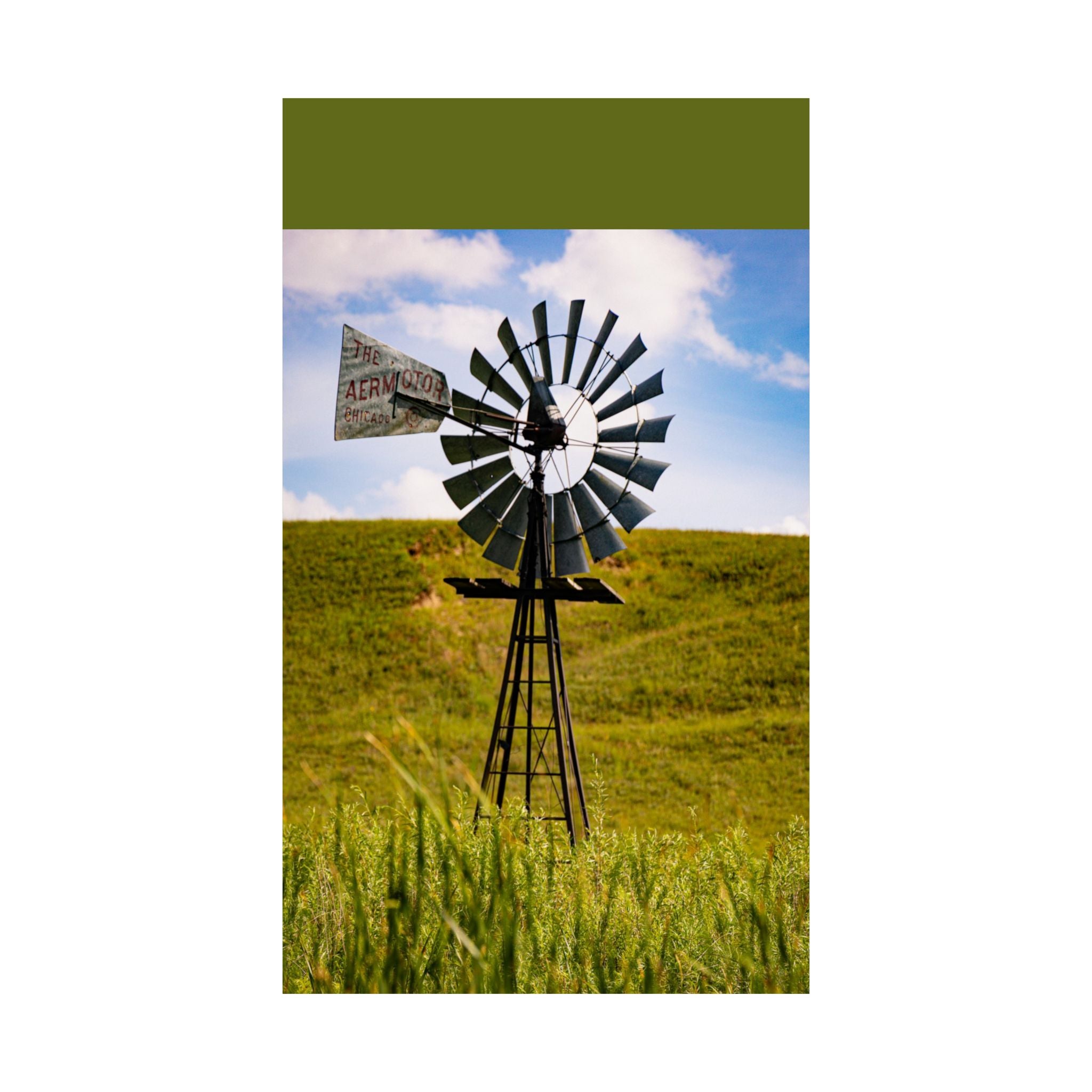 Windmill Field Matte Poster — Rustic Farmhouse Wall Art