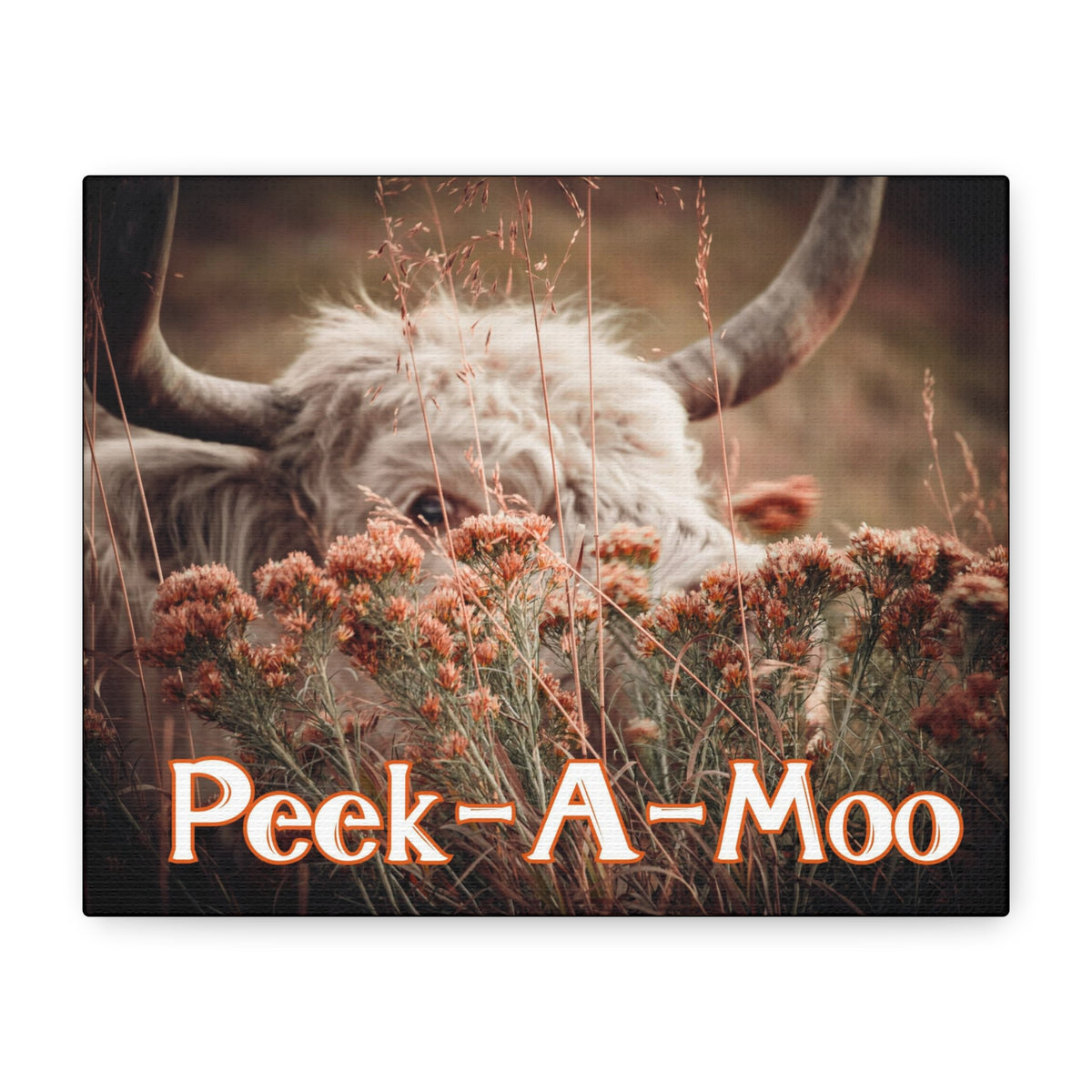 Peek-A-Moo Cow Wall Canvas