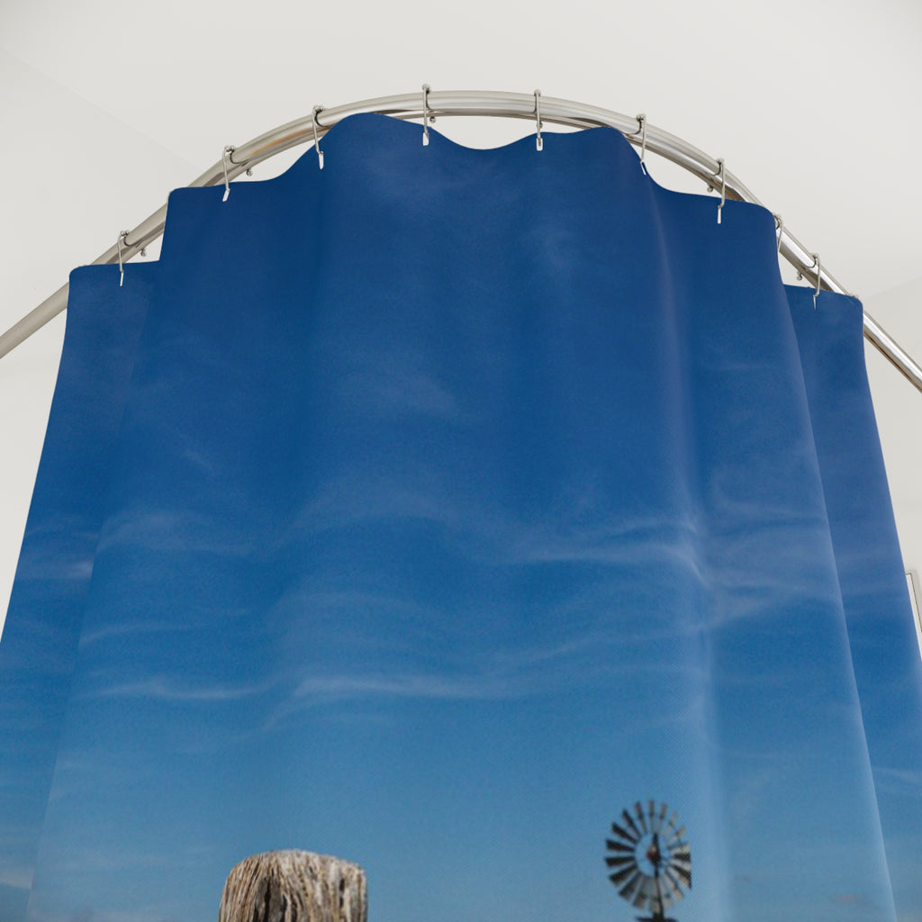 Copy of Sky Tower Shower Curtain — Blue Cloud Photography Bathroom Decor
