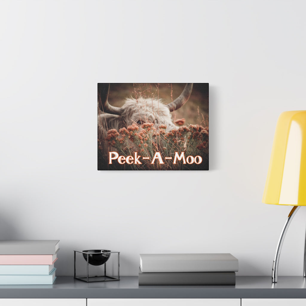 Peek-A-Moo Cow Wall Canvas