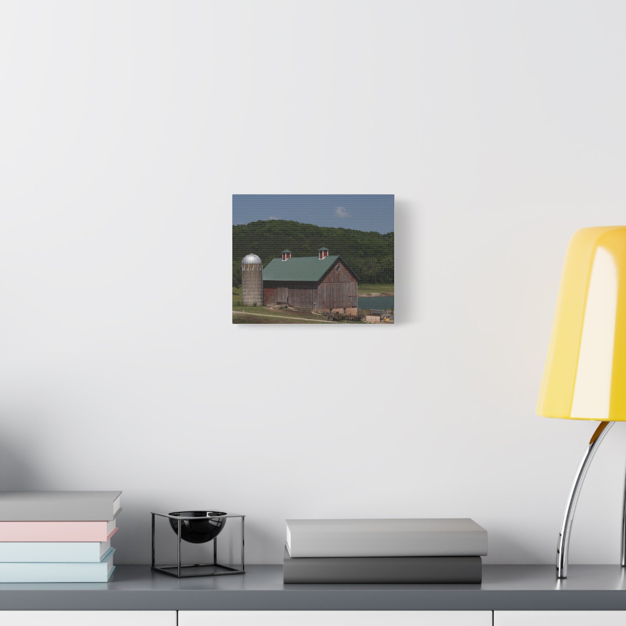 Rustic Lakeside Barn Canvas Print — Matte Stretched Wall Art
