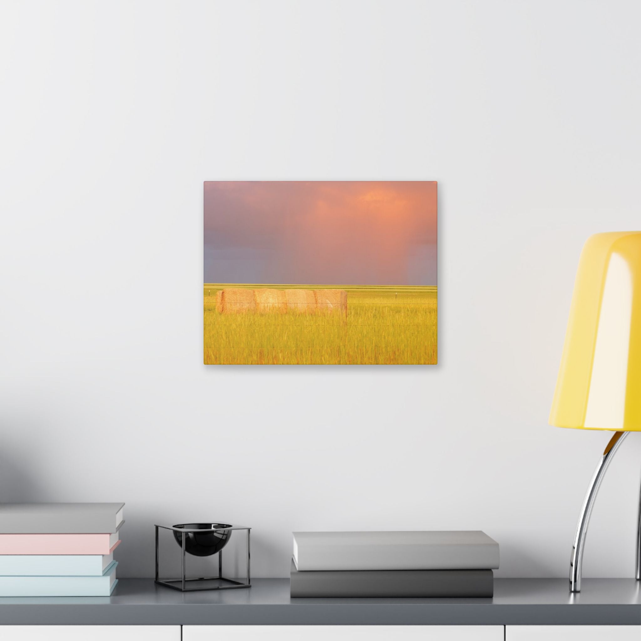 Prairie Clouds Canvas Print — Golden Field with Rolling Western Clouds