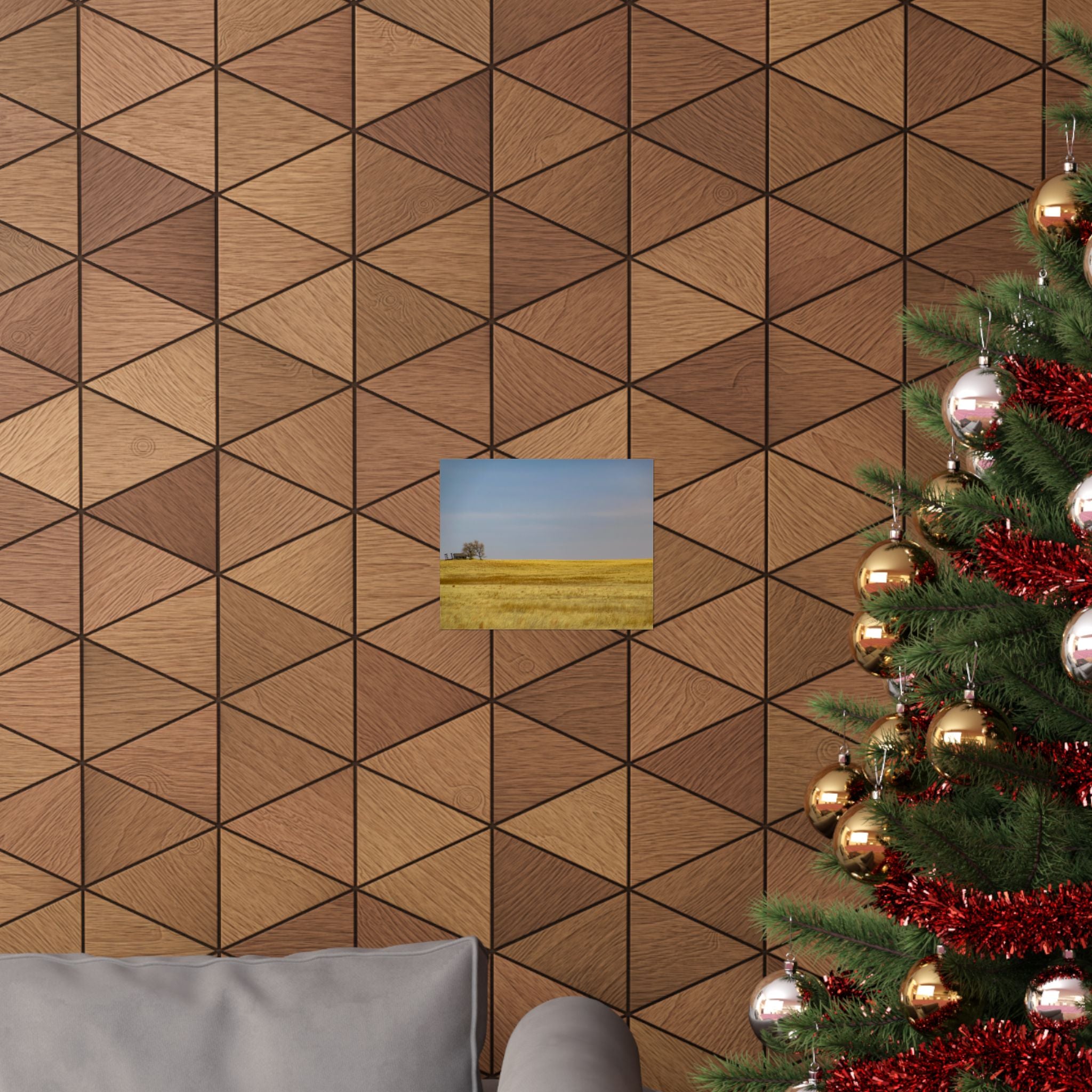 Golden Prairie Landscape Poster — Matte Horizontal Wall Art