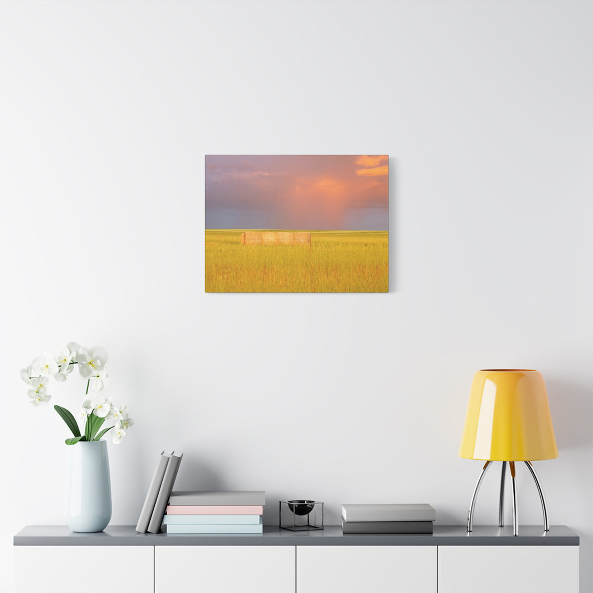 Golden Prairie Hay Bale Canvas | Matte Stretched Wall Art