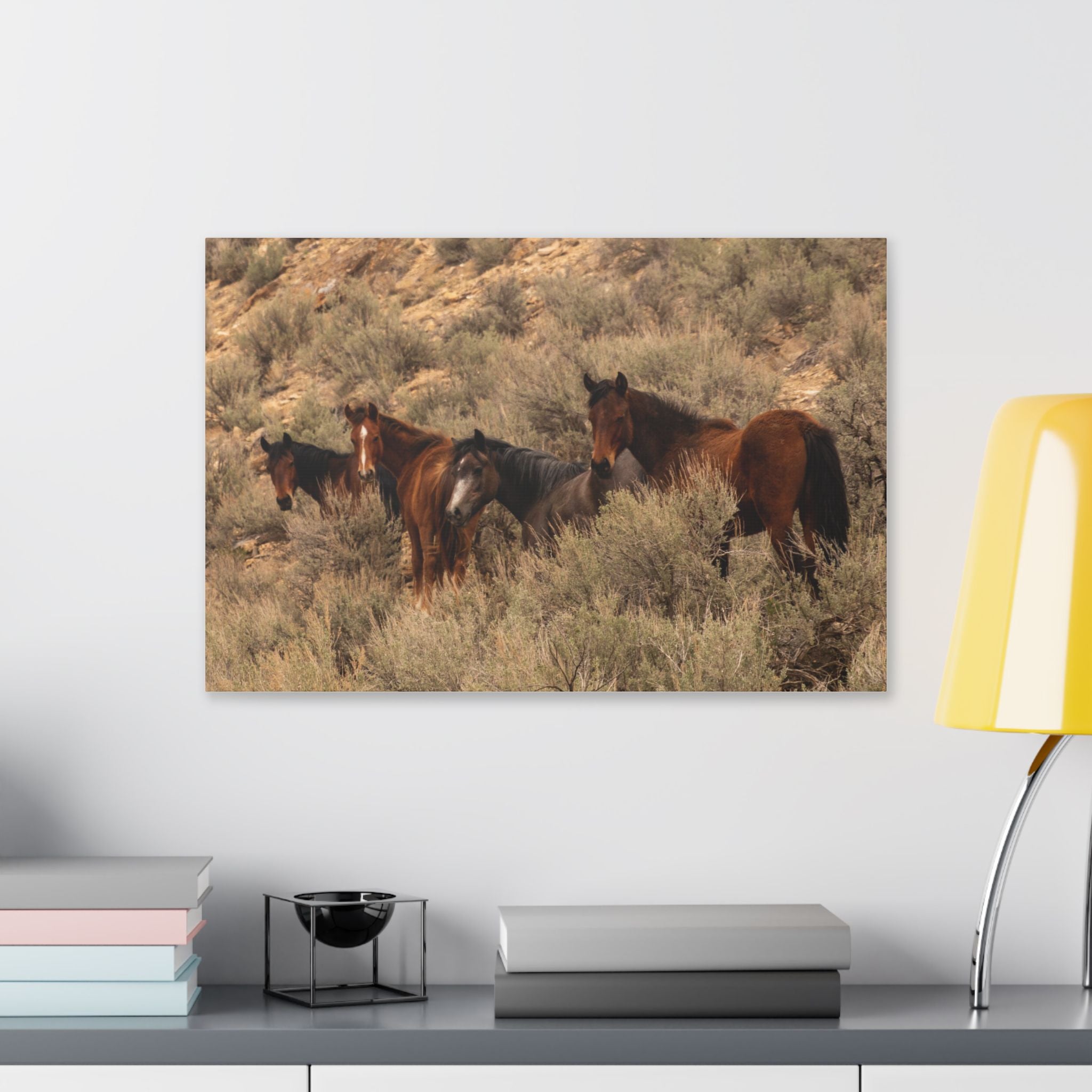Wild Horses Canvas Print — Rustic Western Wall Art