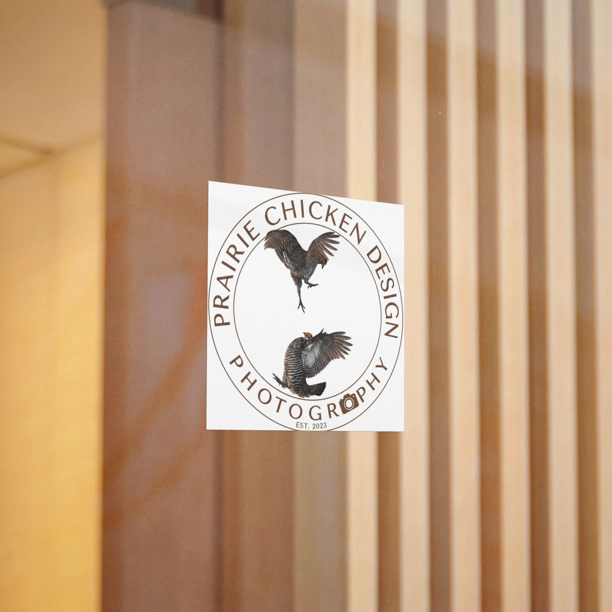 Prairie Chicken Design Photography Sticker — Logo Vinyl Decal (UV DTF)