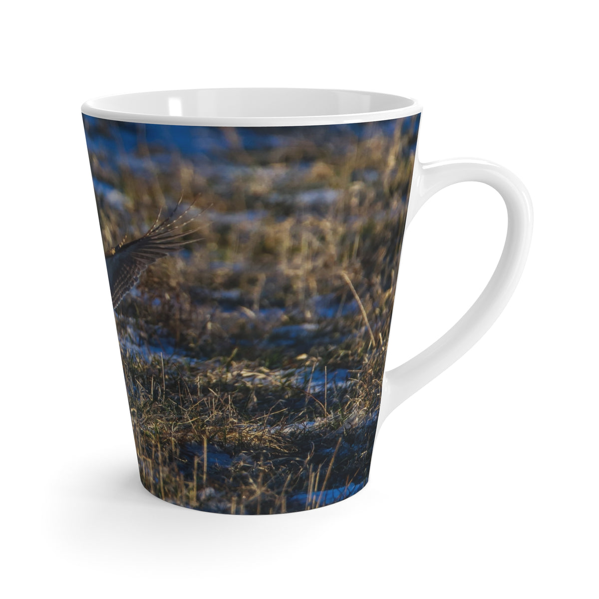 Prairie Chicken Wildlife Photo Latte Mug | Forest Prairie Chicken Scene