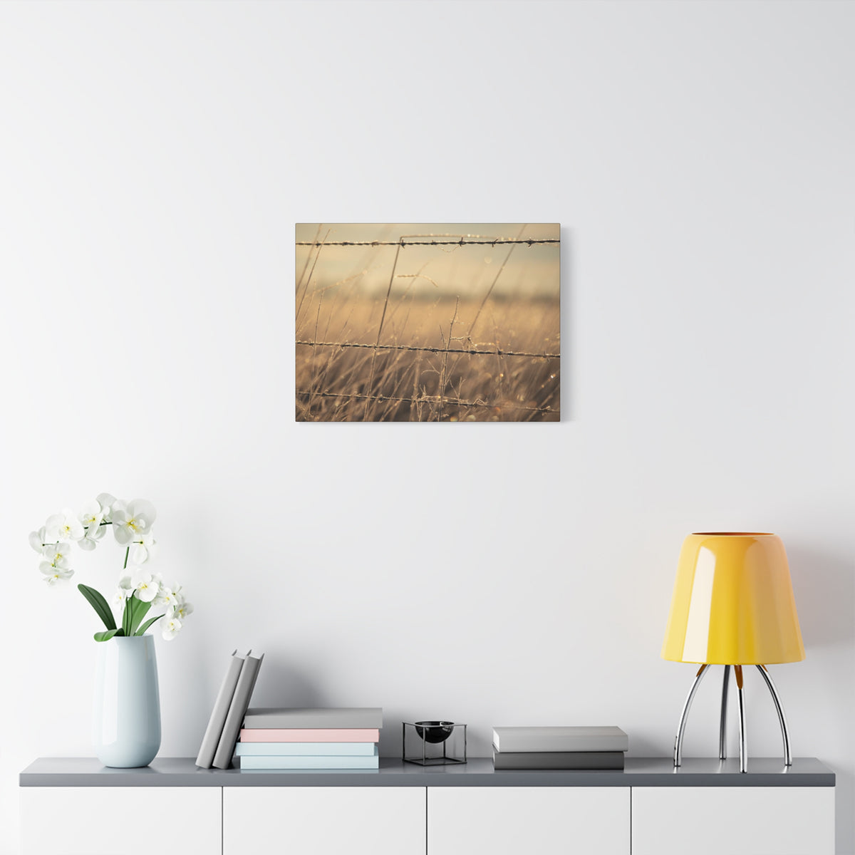 Golden Field Barbed Wire Canvas