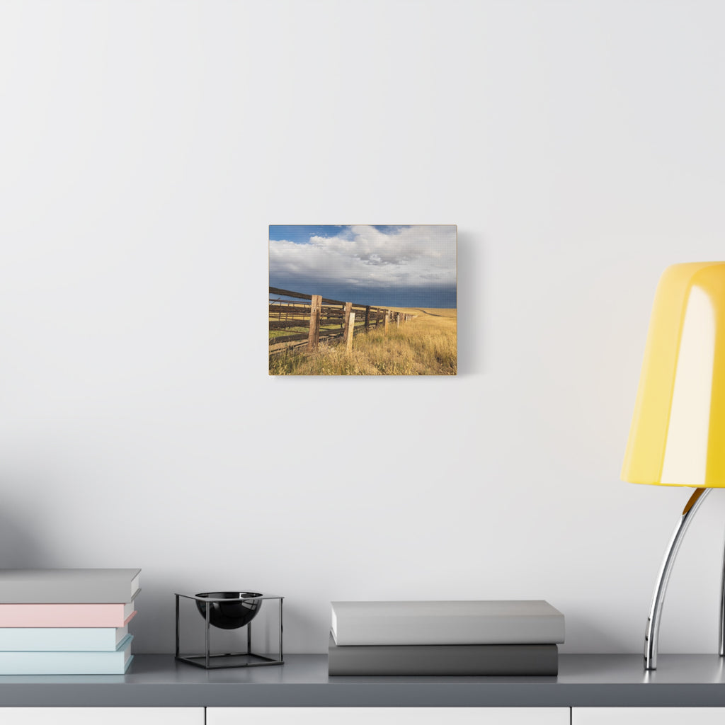 Prairie Fence Landscape Canvas Print — Country Wall Art