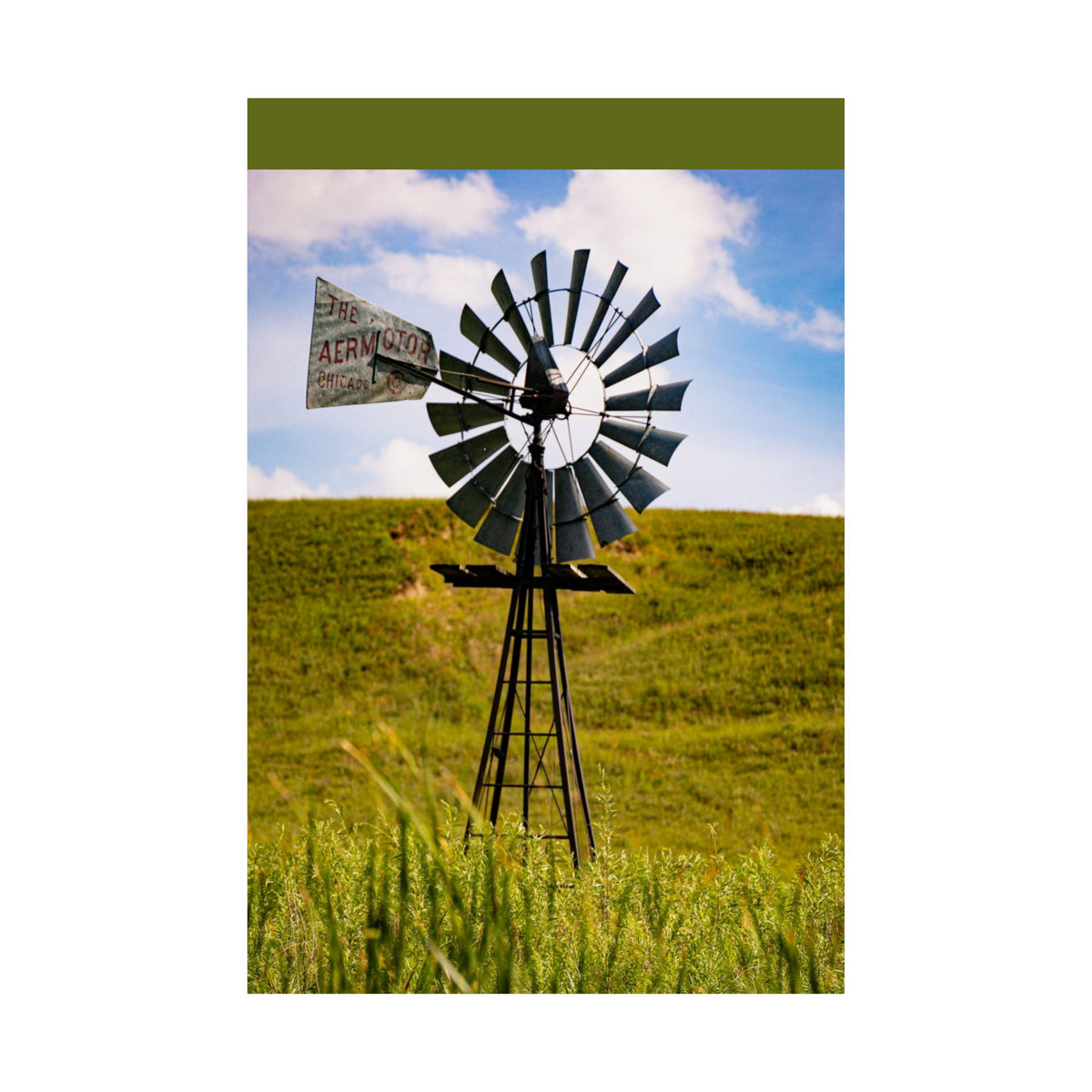 Windmill Field Matte Poster — Rustic Farmhouse Wall Art