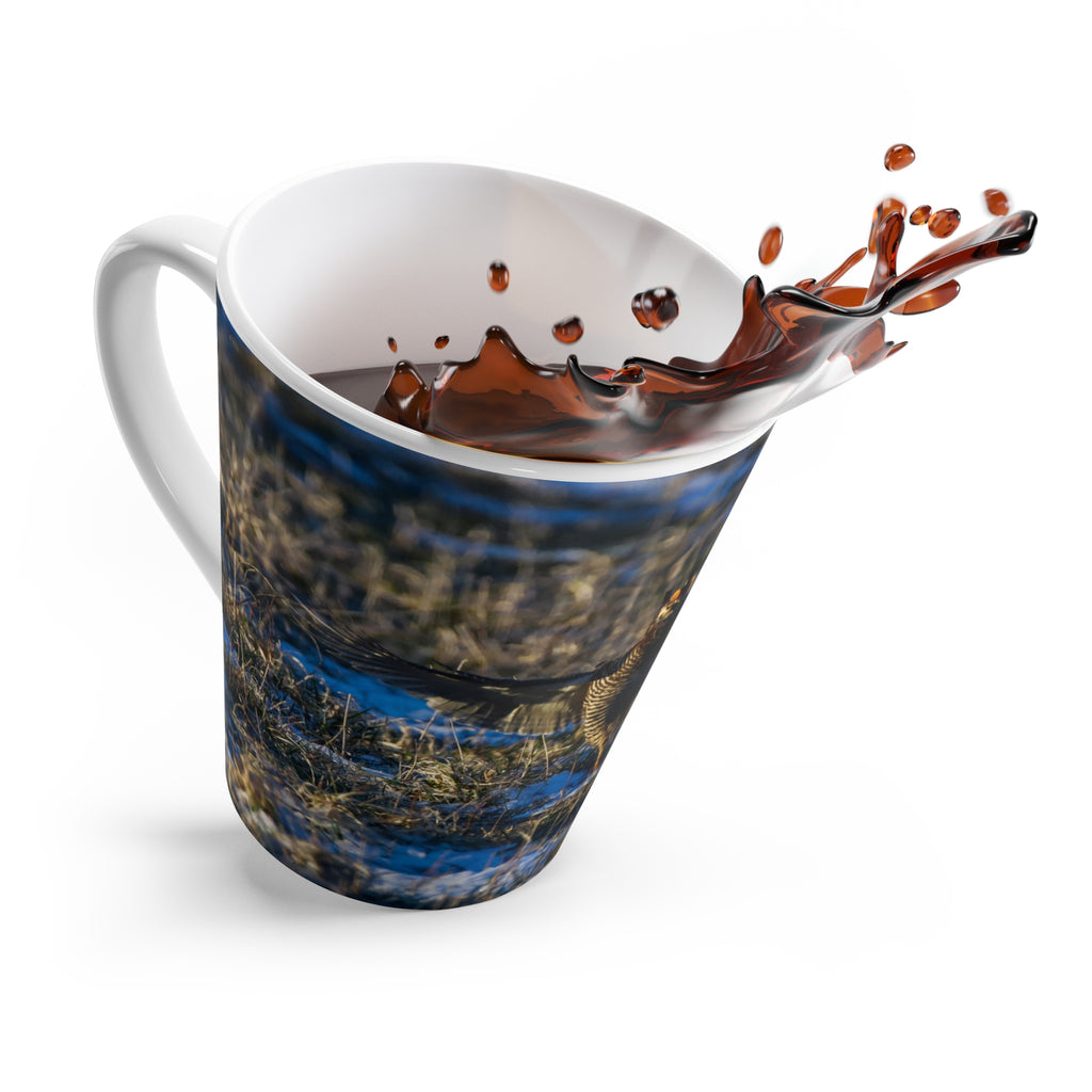 Prairie Chicken Wildlife Photo Latte Mug | Forest Prairie Chicken Scene