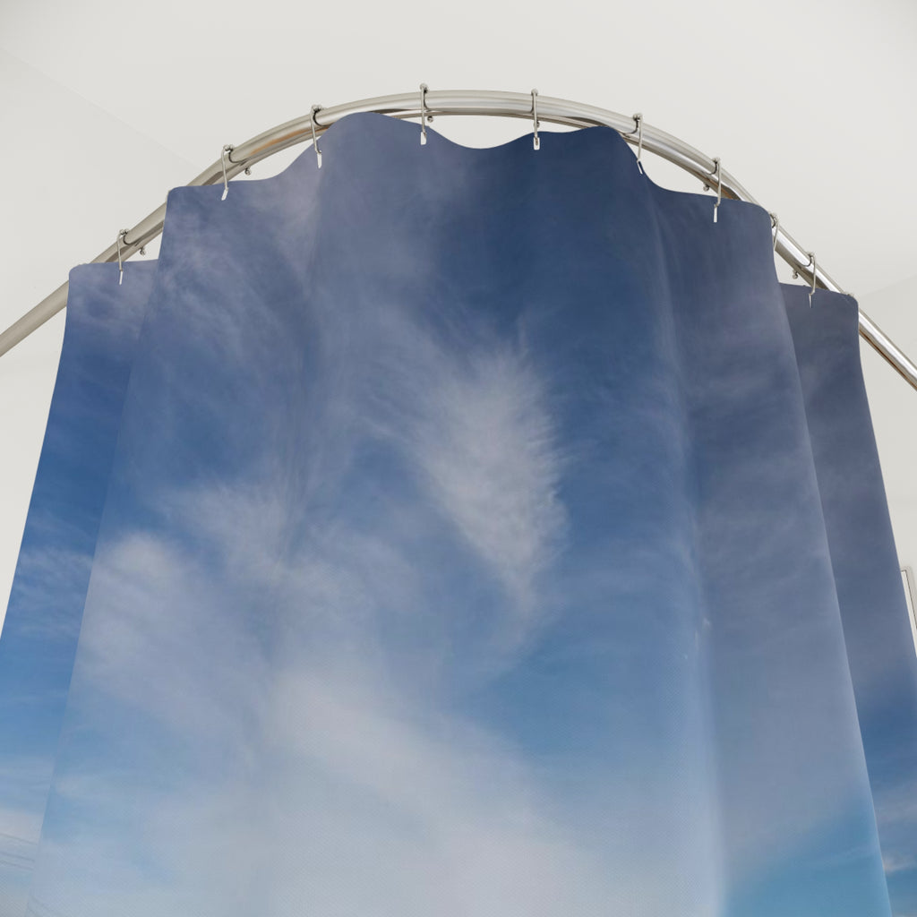 Desert Highway Shower Curtain — Scenic Open Road Bathroom Decor