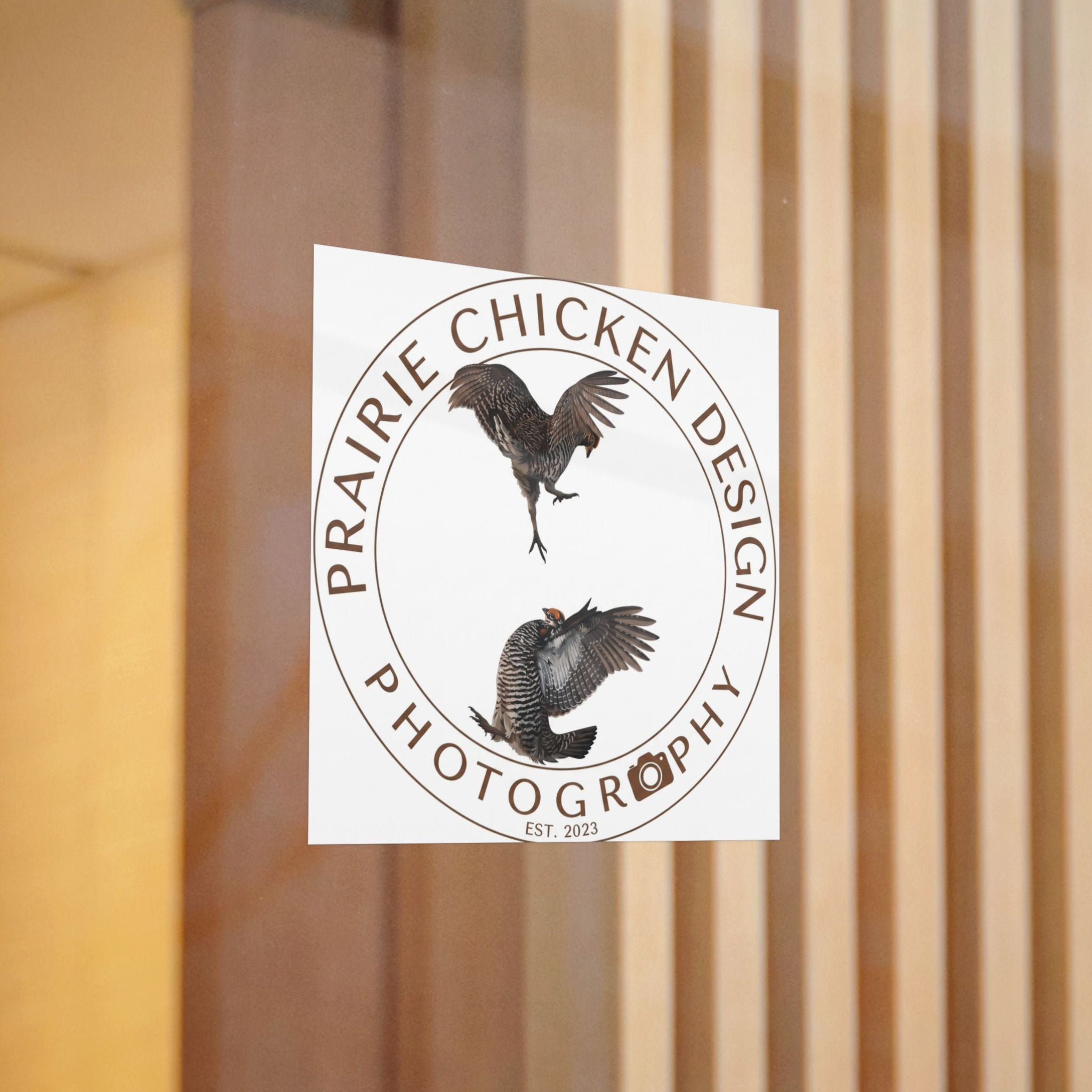 Prairie Chicken Design Photography Sticker — Logo Vinyl Decal (UV DTF)