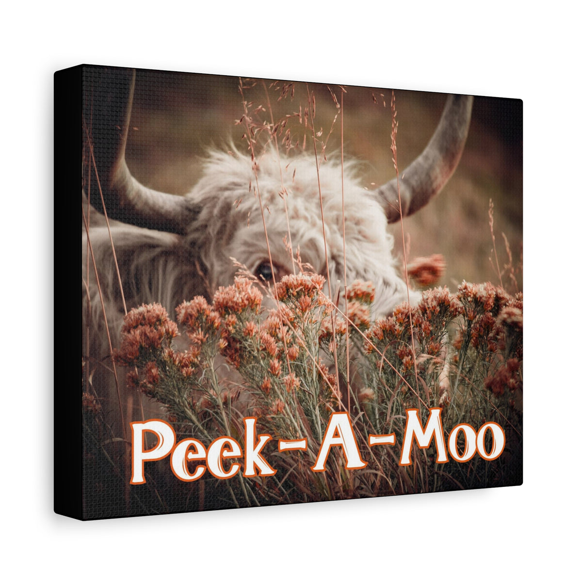 Peek-A-Moo Cow Wall Canvas