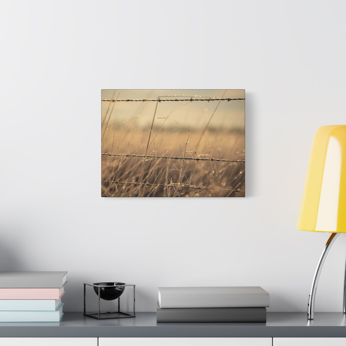 Golden Field Barbed Wire Canvas