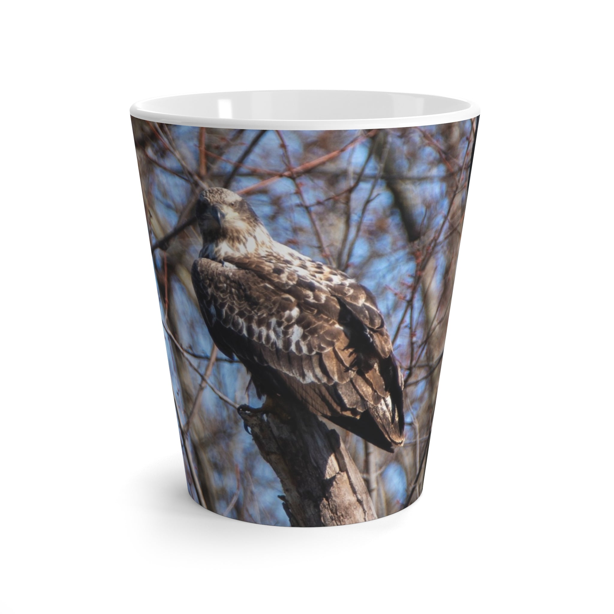 Red-Tailed Hawk Latte Mug – Wildlife Photography Bird Coffee Cup