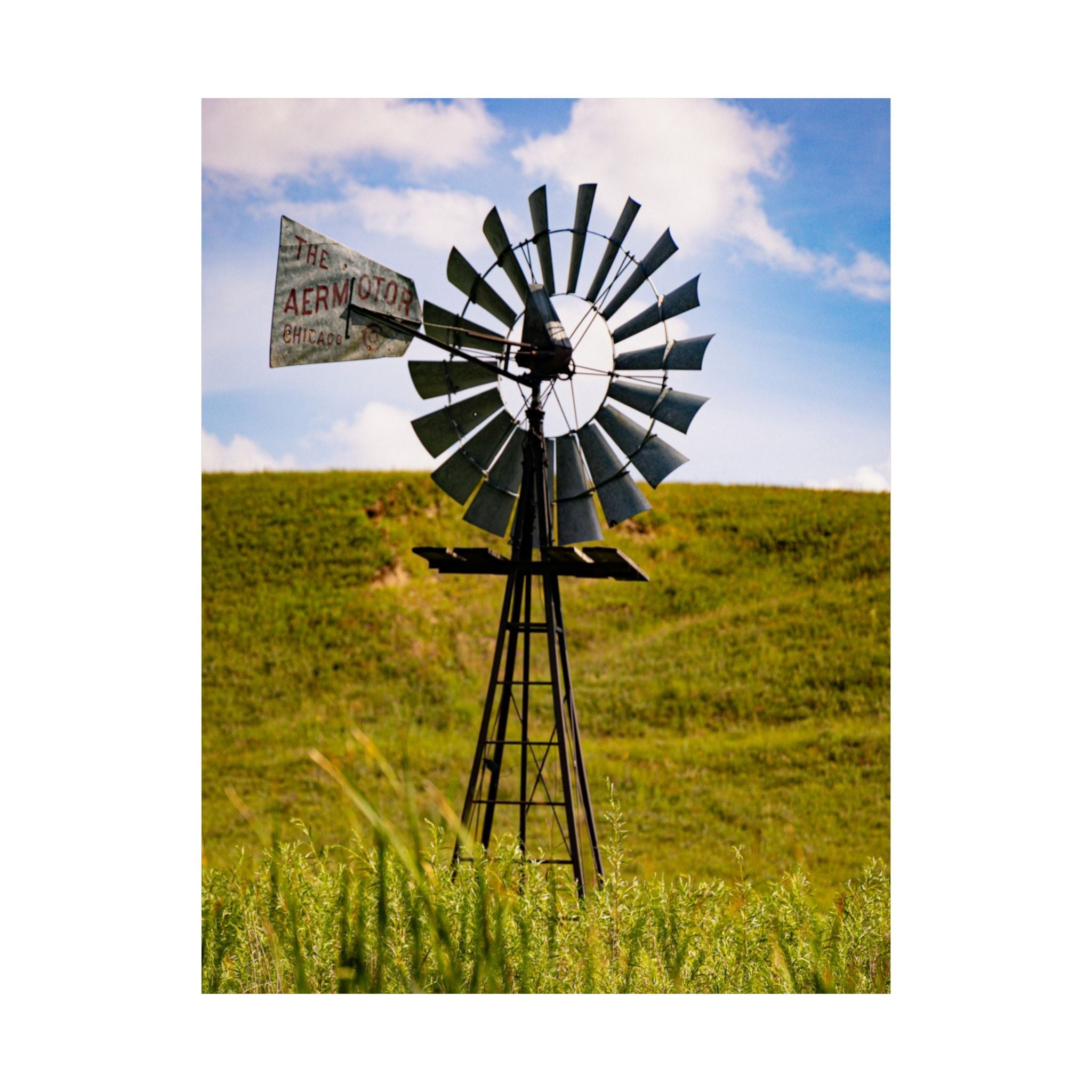 Windmill Field Matte Poster — Rustic Farmhouse Wall Art