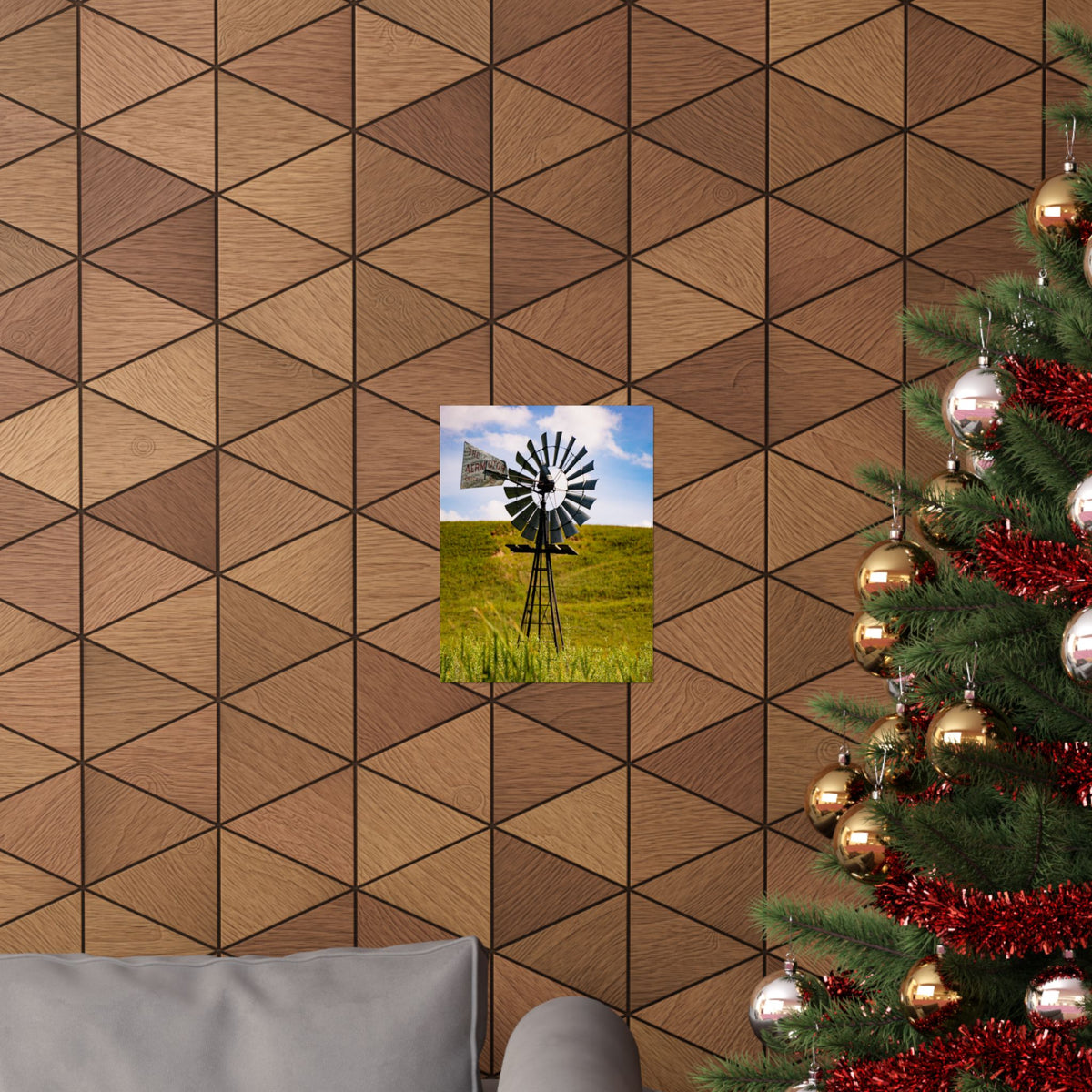 Windmill Field Matte Poster — Rustic Farmhouse Wall Art