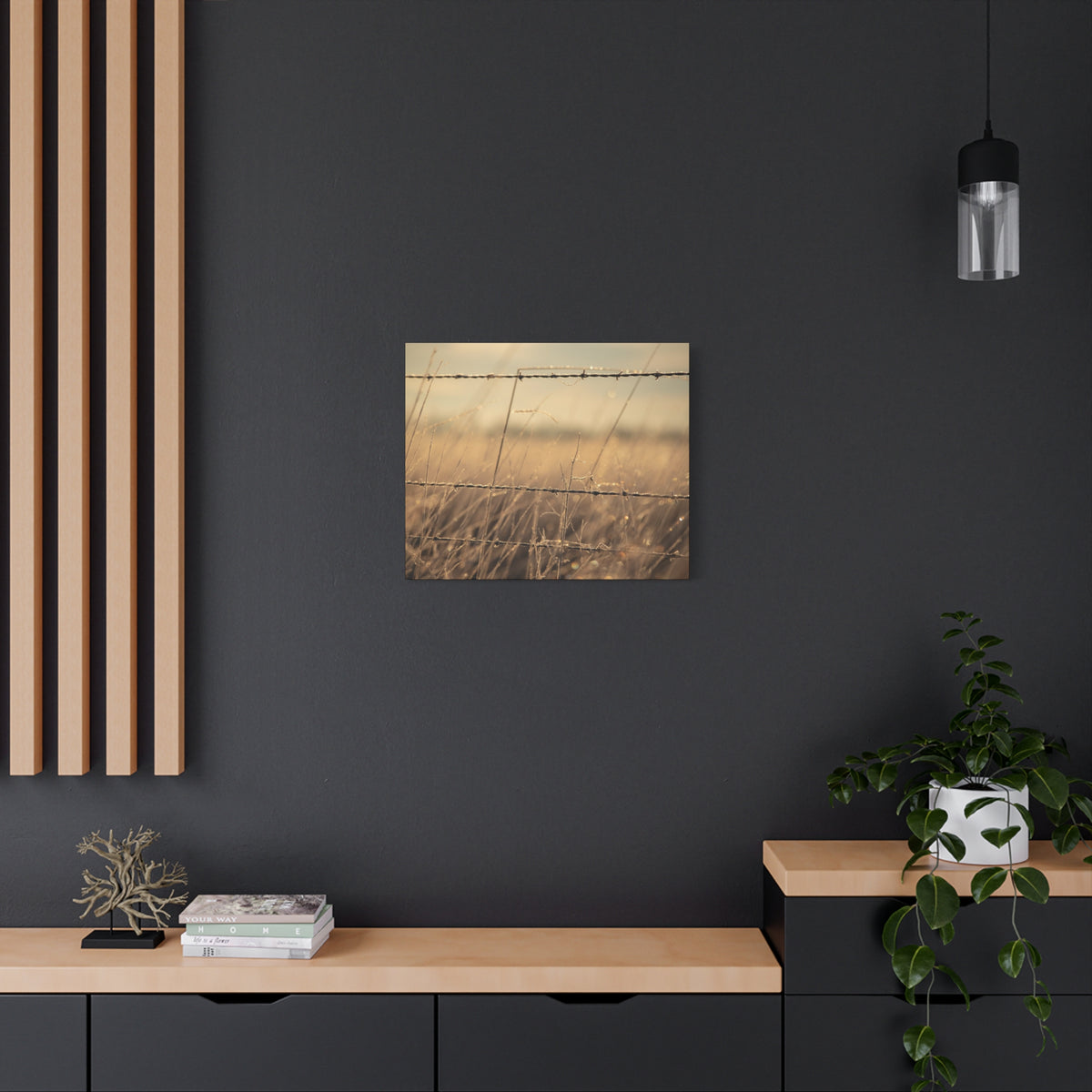 Golden Field Barbed Wire Canvas