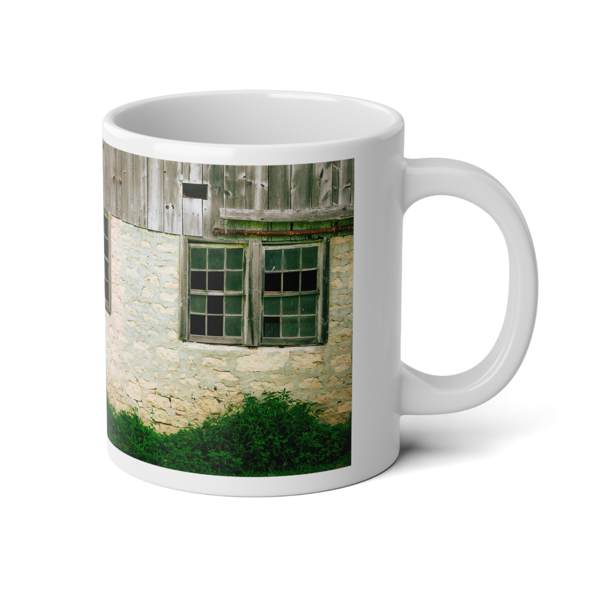 20oz Jumbo Mug — Rustic Barn Window Photo Coffee Mug