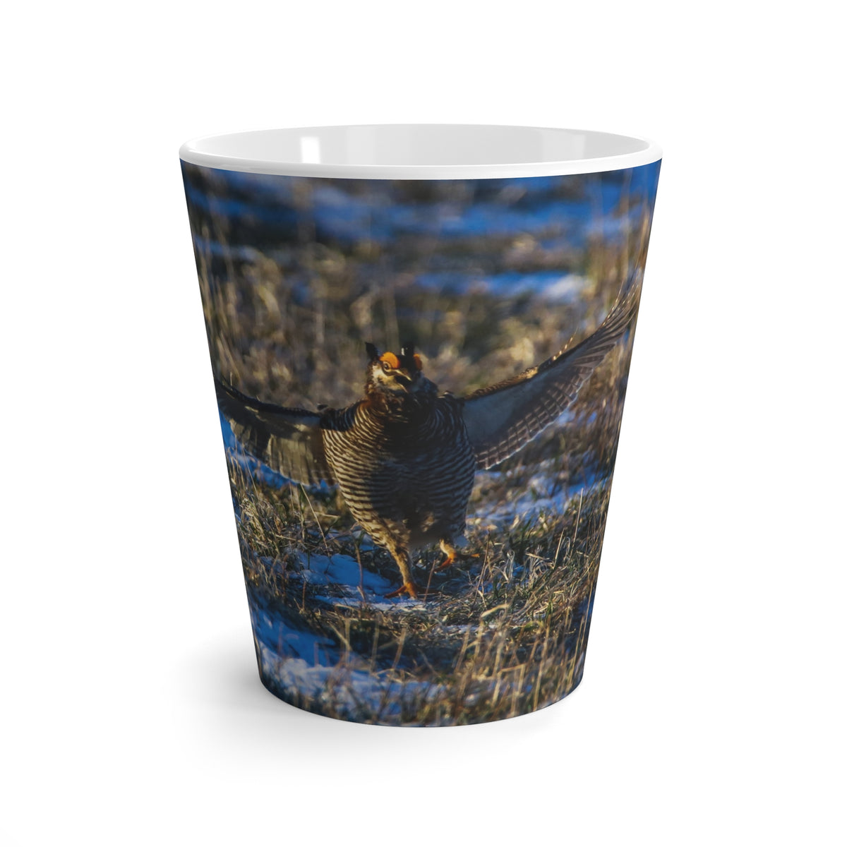 Prairie Chicken Wildlife Photo Latte Mug | Forest Prairie Chicken Scene