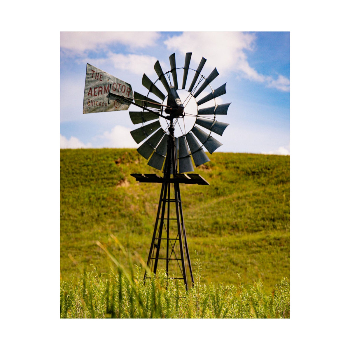 Windmill Field Matte Poster — Rustic Farmhouse Wall Art