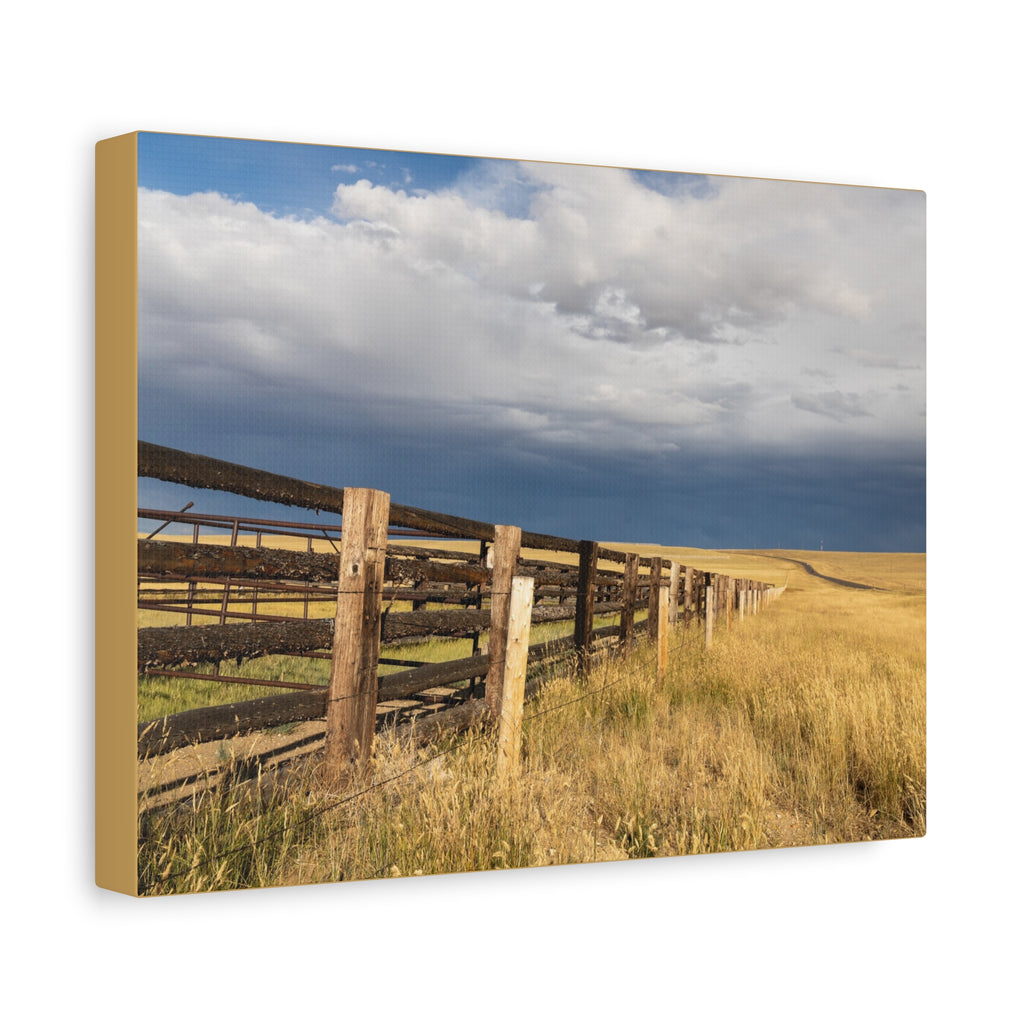 Prairie Fence Landscape Canvas Print — Country Wall Art